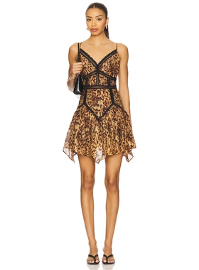 ALLSAINTS ZIA 裙子 棕黄色REVOLVE小众新款