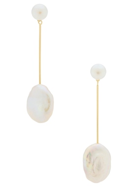 SHASHI PETUNIA 垂褶耳饰 金属金色REVOLVE小众新款