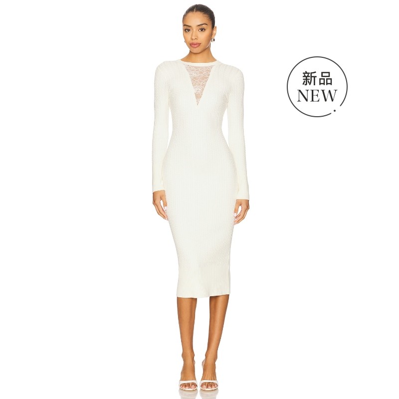 [秋冬新品]fleur du mal QUINN 中长款连衣裙 象牙白REVOLVE小众