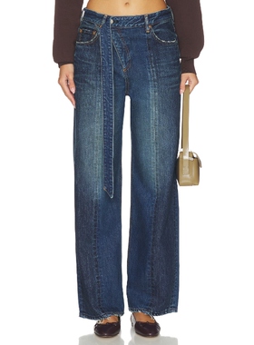 Moussy Vintage TIOGA 直筒 蓝色 美式复古风REVOLVE小众新款