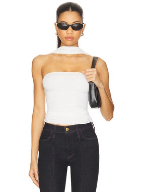 Bec + Bridge VIDA 褶皱上装白色y2k辣妹风REVOLVE