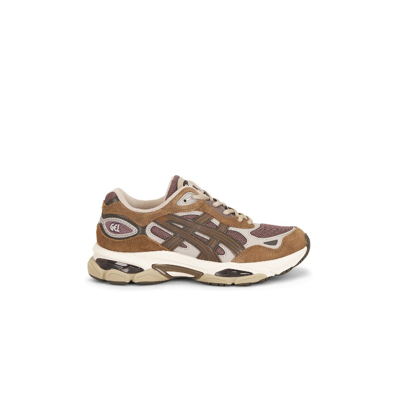 Asics GEL-NYC 2.0棕褐色皮革绑带厚底复古运动鞋秋冬新品REVOLVE