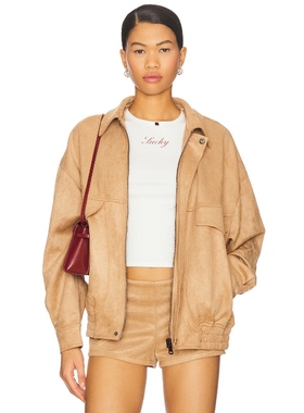 [冬季新品] LIONESS 夹克棕黄色运动复古风REVOLVE小众新款