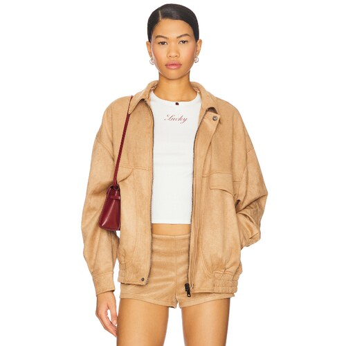 [夏季新品] LIONESS 夹克棕黄色运动复古风REVOLVE小众新款