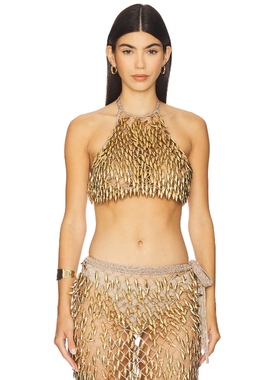 [冬季新品] My Beachy Side 金属棕色衬衫REVOLVE小众新款