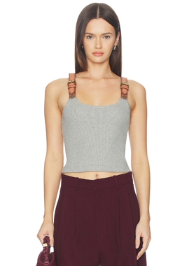 Monse LEATHER STRAP TANK 上装 revolve小众新款 灰色