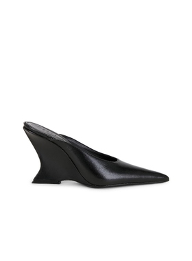 Schutz SIENA MULE 浅口高跟鞋 黑色REVOLVE小众新款