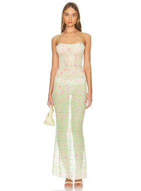 MAJORELLE BLAKE MAXI 裙子绿色REVOLVE小众新款