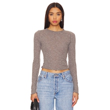 Free People 长袖T恤美式辣妹内搭上衣通勤风针织打底衫REVOLVE