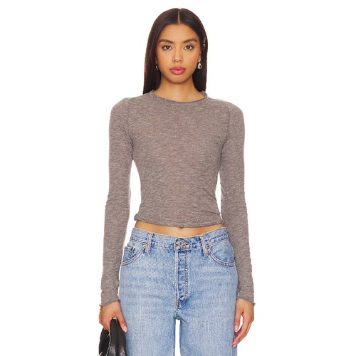 Free People 长袖T恤美式辣妹内搭上衣通勤风针织打底衫REVOLVE