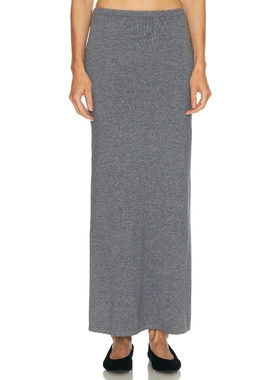 L'Academie TORREY 针织半身裙深灰色复古风裙子REVOLVE小众新款