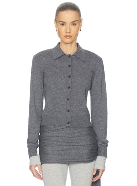 Helsa KERSTIN 深灰色针织开衫静奢老钱内搭上衣REVOLVE冬季保暖