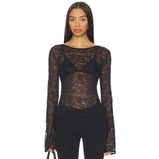 LAMARQUE AMELIA 上装 黑色 y2k辣妹风REVOLVE小众新款