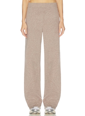 Helsa SAYLOR 休闲长裤灰褐色静奢风老钱风直筒裤REVOLVE小众新款