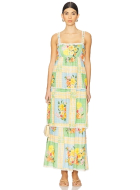 Show Me Your Mumu 中长款连衣裙女夏 绿色REVOLVE新款