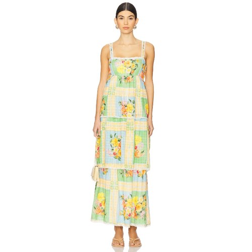 Show Me Your Mumu 中长款连衣裙女夏 绿色REVOLVE新款