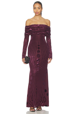 AFRM THELMA BURNOUT VELVET 裙子 淡紫色