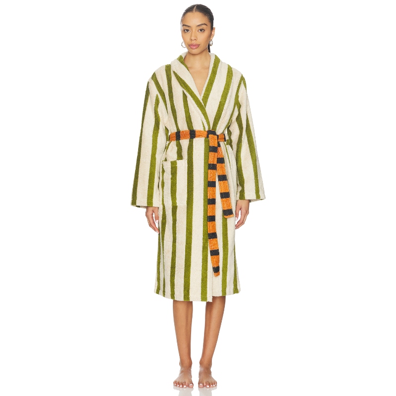 Dusen Dusen STRIPE BATHROBE 条纹浴袍 绿色REVOLVE小众新款