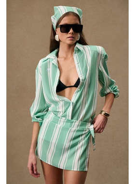 Rowen Rose 上装 White ＆ Mint StripesREVOLVE小众新款