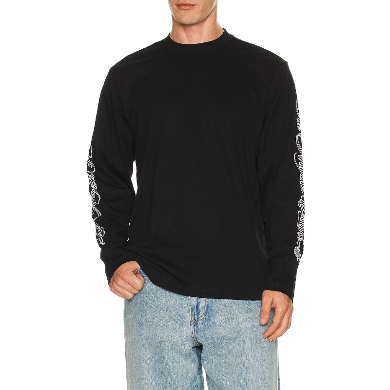 Stampd LA CURSIVE 长袖T恤 黑色REVOLVE小众新款
