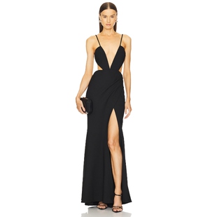 Michael Costello CAISYN 长裙 黑色REVOLVE小众新款