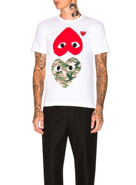 COMME des GARCONS PLAY CAMOUFLAGE  CDG 川久保玲 T恤REVOLVE
