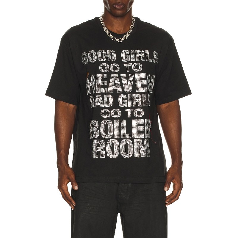 Boiler Room GOOD GIRLS DIAMANTE T恤 黑色REVOLVE小众新款