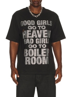 Boiler Room GOOD GIRLS DIAMANTE T恤 黑色REVOLVE小众新款