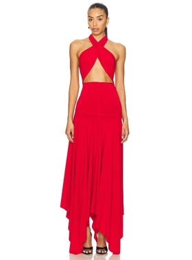 [冬季新品]Norma Kamali Convertible Midcalf Dress 红色REVOLVE