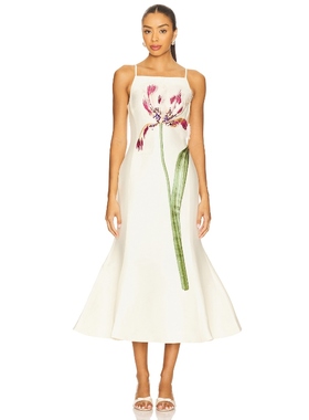 [冬季新品]LEO LIN REGINA 中长款羊毛连衣裙 白色 REVOLVE小众