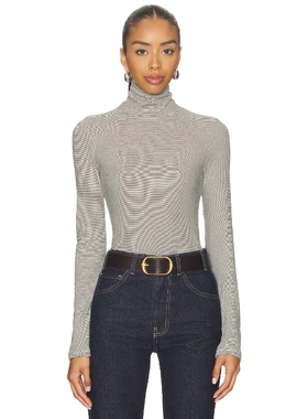 perfectwhitetee Cindy Stripe Jersey Turtleneck 黑色、白色 y2