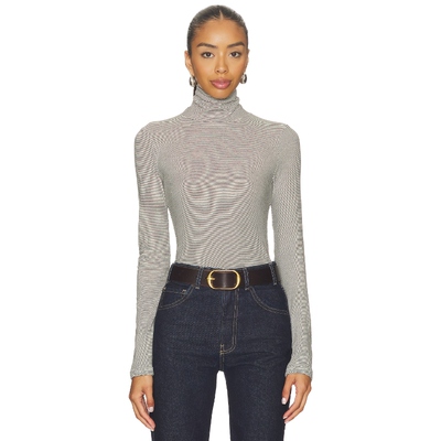 perfectwhitetee Cindy Stripe Jersey Turtlenecrevolve小众新款