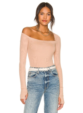 ALIX NYC HESTER 不对称领口露肩紧身服修身打底连体衣REVOLVE