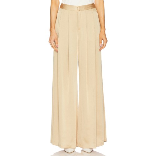 [冬季新品]L'AGENCE 阔脚长裤 棕黄色REVOLVE