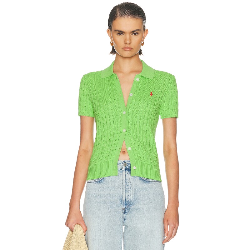 Polo Ralph Lauren绿色上装翻领通勤风针织衫夏REVOLVE