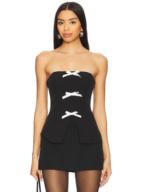 MORE TO COME 上装黑色 REVOLVE小众新款蝴蝶结设计抹胸西装上衣