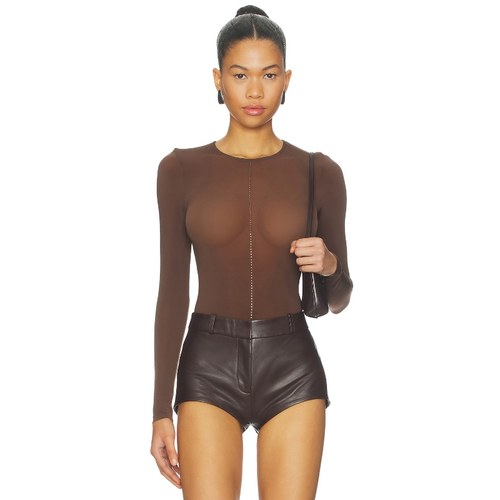 Wolford Crystal String Bodysuit 棕色 y2k辣妹风REVOLVE小众新