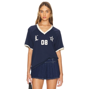 y2k辣妹风REVOLVE小众新款 LIONESS 藏青色 SPECTATE 上装