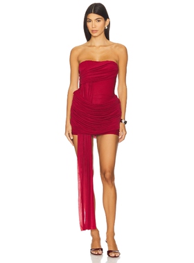 [冬季新品]MISHA EMBER 连衣裙 红色 敬酒服REVOLVE小众