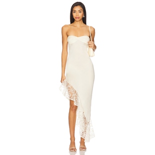 奶油色REVOLVE小众新款 BUCI 连衣裙 中长款 ORCHID