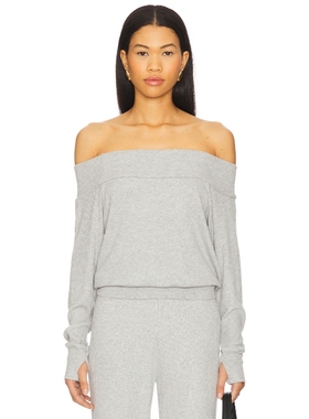 [冬季新品]Michael Lauren FENN 毛衣 淡灰色一字露肩式REVOLVE