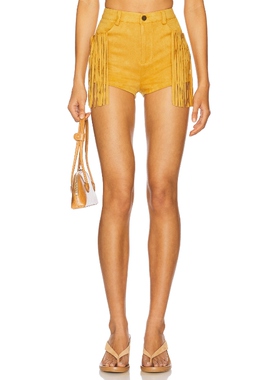 [春季新品]MORE TO COME AUTUMN短裤棕黄色美式休闲风REVOLVE小众