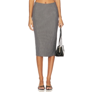 ALL 新品 THE WAYS 小众 半身裙气质条纹高腰裙REVOLVE时尚 冬季