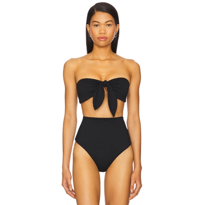 Susana Monaco Removable Tie Bandeau Top 黑色revolve小众新款