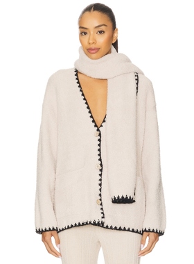 Barefoot Dreams COZYCHIC BLANKET STITCH CARDIGAN WITH DETACH