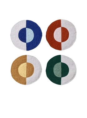 Misette Linen Embroidered Coasters Set Of 4 红色REVOLVE小众