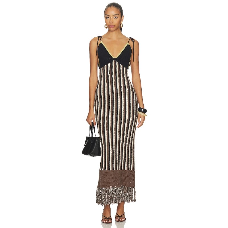 OSIS STUDIO VICTORIA 长款半身裙 褐色，黑色REVOLVE小众新款