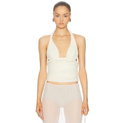 Mirror Palais 上装 奶油色 y2k辣妹风REVOLVE小众新款