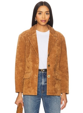 Central Park West ATLAS 麂皮男友风西装外套 棕色 老钱风REVOLV