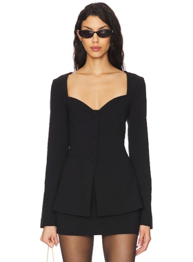 ALL THE WAYS 黑色收腰显瘦西装上衣简约通勤穿搭REVOLVE小众新款